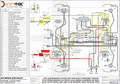 Two-line air braking system for two-axle turntable trailer